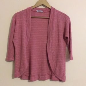 Maurices pink and tan cardigan